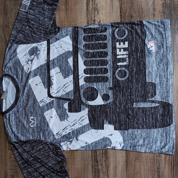 Jeep Life All Over Print Performance Tee Size XL in Black and Grey - Picture 1 of 7
